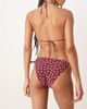 & Other Stories & Other Stories mix and match side tie bikini bottoms in burgundy and white polka dot print-Red - 4