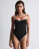 & Other Stories & Other Stories mix and match underwire cupped swimsuit in black with white trim - 2