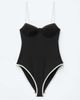 & Other Stories & Other Stories mix and match underwire cupped swimsuit in black with white trim - 4