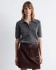 & Other Stories & Other Stories mohair and wool knit slim fit top with polo collar in gray - 1