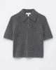 & Other Stories & Other Stories mohair and wool knit slim fit top with polo collar in gray - 3