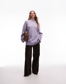 & Other Stories & Other Stories mohair and wool oversized sweater in dark lilac-Purple