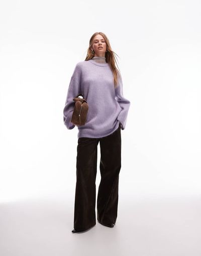 & Other Stories & Other Stories mohair and wool oversized sweater in dark lilac-Purple