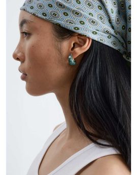 & Other Stories & Other Stories moon stud earrings in gold & green