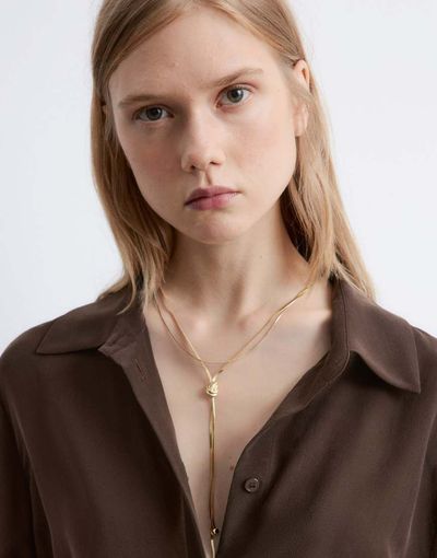 & Other Stories & Other Stories multirow knot necklace in gold