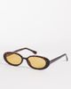 & Other Stories & Other Stories oval slim fit sunglasses in brown tortoise effect with pouch case - 1