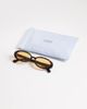 & Other Stories & Other Stories oval slim fit sunglasses in brown tortoise effect with pouch case - 3
