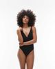 & Other Stories & Other Stories plunge swimsuit with twist front and removable straps in black - 4