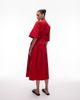 & Other Stories & Other Stories poplin midaxi dress with wrap front and puff sleeves in red - 3