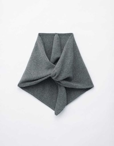 & Other Stories & Other Stories premim wool triangle scarf in mid gray