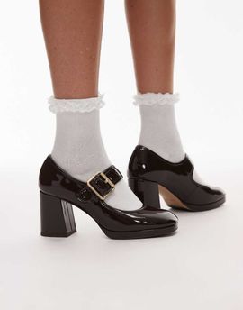 & Other Stories & Other Stories premium block heel mary jane shoes in dark brown