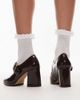 & Other Stories & Other Stories premium block heel mary jane shoes in dark brown - 4