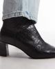 & Other Stories & Other Stories premium heeled ankle boots in black croc - 2