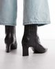 & Other Stories & Other Stories premium heeled ankle boots in black croc - 4