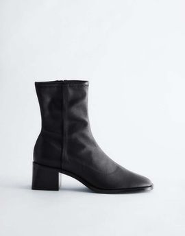 & Other Stories & Other Stories premium leather chunky heel ankle boots in black