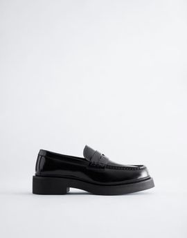 & Other Stories & Other Stories premium leather loafers in black