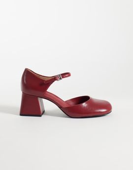 & Other Stories & Other Stories premium leather Mary Jane heels in cherry red