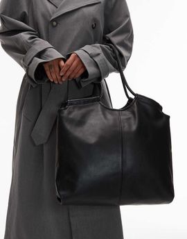 & Other Stories & Other Stories Premium leather padded tote bag in black