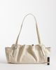 & Other Stories & Other Stories premium leather shoulder bag with ruched belt detail in cream-White - 2