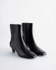 & Other Stories & Other Stories Premium leather square toe ankle boots in black - 1