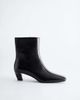 & Other Stories & Other Stories Premium leather square toe ankle boots in black - 3