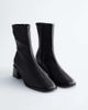 & Other Stories & Other Stories premium leather square toe heeled ankle boots in black - 4