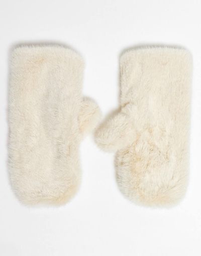 & Other Stories & Other Stories premium soft faux fur gloves in cream-White