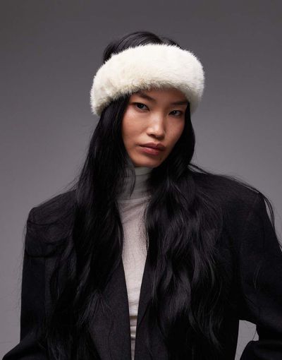 & Other Stories & Other Stories premium soft faux fur headband in cream-White
