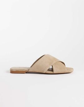 & Other Stories & Other Stories premium suede flat sandals in light beige-Neutral