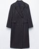 & Other Stories & Other Stories Premium wool double breasted maxi coat with bold shoulder details in brown check - 2