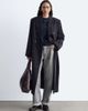 & Other Stories & Other Stories Premium wool double breasted maxi coat with bold shoulder details in brown check - 3