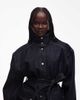 & Other Stories & Other Stories pure cotton funnel neck denim short jacket with belt detail in dark blue - 3
