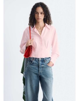 & Other Stories & Other Stories pure cotton shirt with waist-cinch detail in light pink