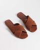 & Other Stories & Other Stories pure leather and suede flat criss cross sandals in brown - 1