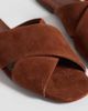 & Other Stories & Other Stories pure leather and suede flat criss cross sandals in brown - 3
