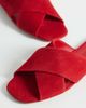 & Other Stories & Other Stories pure leather flat criss cross sandals in red - 4