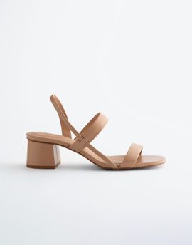& Other Stories & Other Stories pure leather heeled strappy sandals in light beige-Neutral