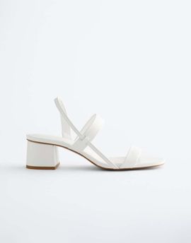 & Other Stories & Other Stories pure leather heeled strappy sandals in white