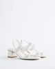 & Other Stories & Other Stories pure leather heeled strappy sandals in white - 3