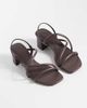 & Other Stories & Other Stories pure leather heeled strappy twist open toe sandals in dark brown - 2