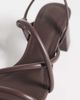 & Other Stories & Other Stories pure leather heeled strappy twist open toe sandals in dark brown - 3