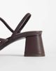 & Other Stories & Other Stories pure leather heeled strappy twist open toe sandals in dark brown - 4