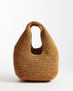 & Other Stories & Other Stories pure paper straw mini shopper tote bag in brown orange - 1
