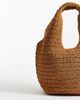 & Other Stories & Other Stories pure paper straw mini shopper tote bag in brown orange - 4