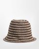 & Other Stories & Other Stories pure straw bucket hat in natural dark brown striped print - 1
