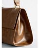 & Other Stories & Other Stories pure suede cracked leather shoulder flap bag with gold hardware in brown - 2