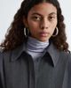& Other Stories & Other Stories pure wool bold shoulder shacket with cinched waist in gray - 4