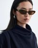 & Other Stories & Other Stories pure wool funnel neck sweater with drape shoulder detail in navy - 3