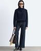 & Other Stories & Other Stories pure wool funnel neck sweater with drape shoulder detail in navy - 4