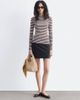 & Other Stories & Other Stories pure wool high neck long sleeve top in pink & burgundy stripes - 2